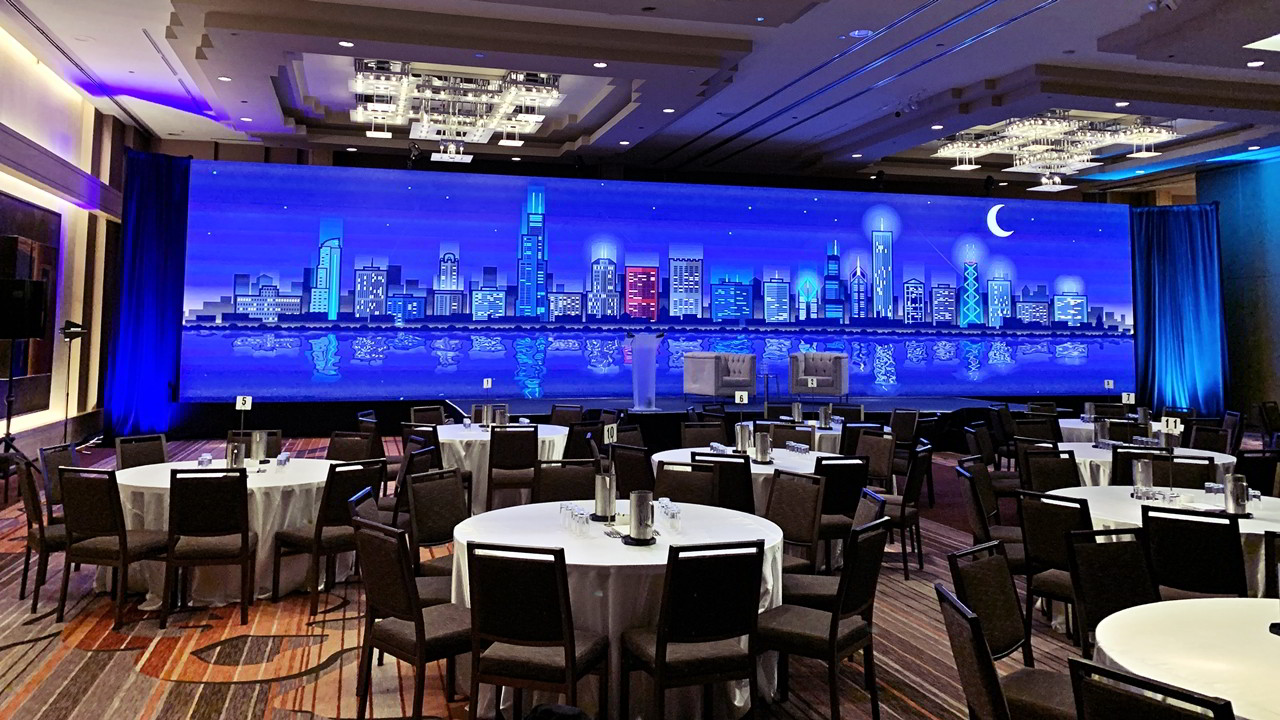 Sound Media Corporate event production projection screen blend