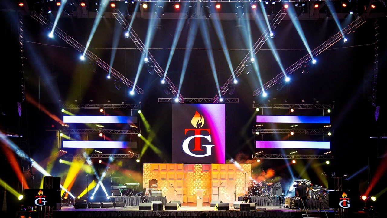 Sound Media event with large concert lighting system LED Video display wall rental
